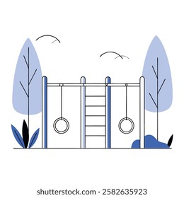 Outdoor Calisthenics Workout park Illustration