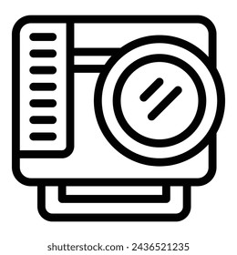 Outdoor camera icon outline vector. Adventure recording cam. Multimedia modern gadget