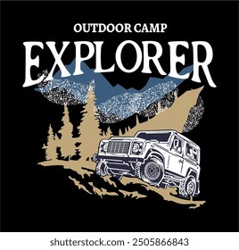 outdoor camp explorer  vector art illustrations 