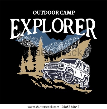 outdoor camp explorer  vector art illustrations 