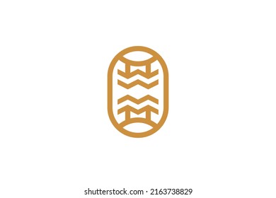  Vector de logotipo de Monoline Camp al aire libre
