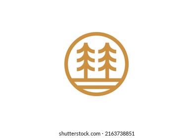  Outdoor Camp Monoline Logo Vector