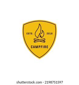 Outdoor Campfire Badge Logo Design