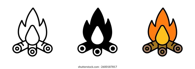 Outdoor Campfire is a controlled fire used for warmth, cooking, and gathering during camping trips.