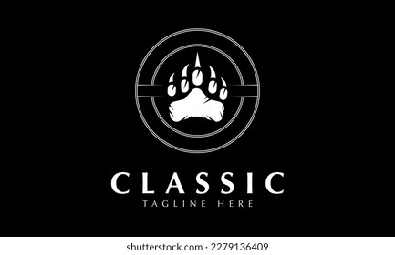 Outdoor Camping Adventure Bear Claw logo abstract monogram vector icon template