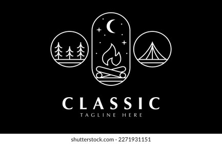 outdoor camping adventure logo12 abstract monogram vector template