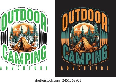 OUTDOOR CAMPING ADVENTURE  T-SHIRT DESIGN