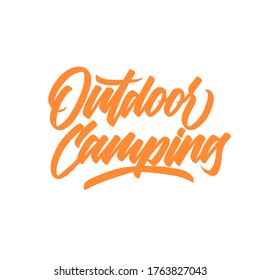 caligrafía de pincel de camping al aire libre, tipo de pepita para el evento de folletos, banner, afiche y pegatina. tipografía vectorial