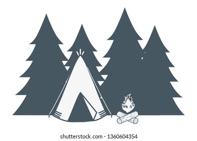 outdoor camping cartoon