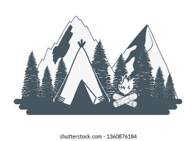 outdoor camping cartoon