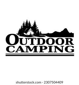 Outdoor camping emblems isolated on white background. icons vector