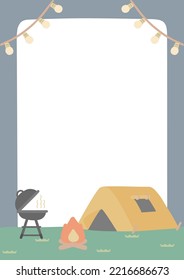 Vector de fondo de ilustración de acampada al aire libre