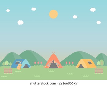 Outdoor camping illustration background vector