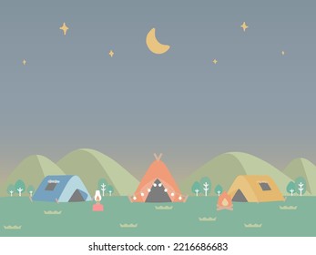 Outdoor camping illustration background vector