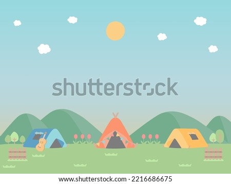 Outdoor camping illustration background vector