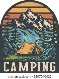 Outdoor camping logo design template