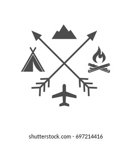 Outdoor and camping logo design template