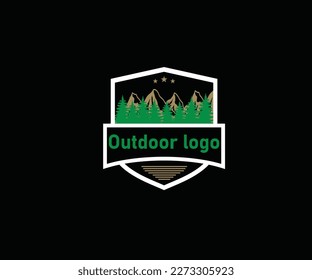 outdoor camping logo design vector