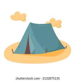 
outdoor camping tent hand drawn