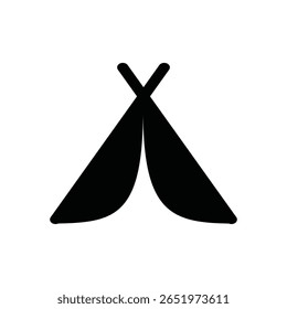 Outdoor Camping Tent Silhouette icon