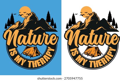  camping al aire libre - Diseño de camiseta Illustrator
