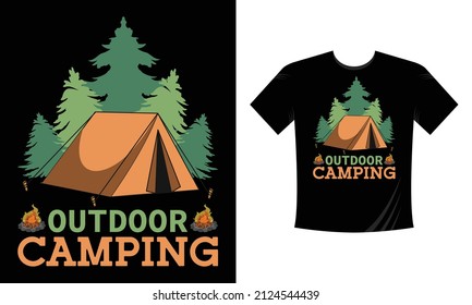 Outdoor camping t-shirt Design Vector eps Template - Eye Catching Camping T-shirts design for t-shirts, hoodies, mug etc.