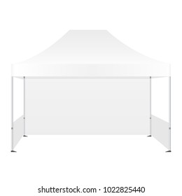Outdoor canopy tent isolated on white background - front view. Vector illustration