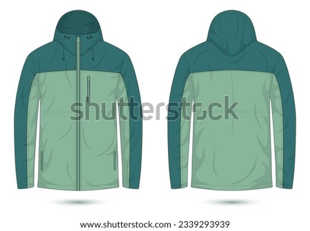 outdoor casual jacket template front and back view