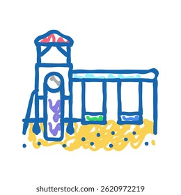 outdoor child fun doodle icon sketch vector. outdoor child fun sign. isolated symbol illustration