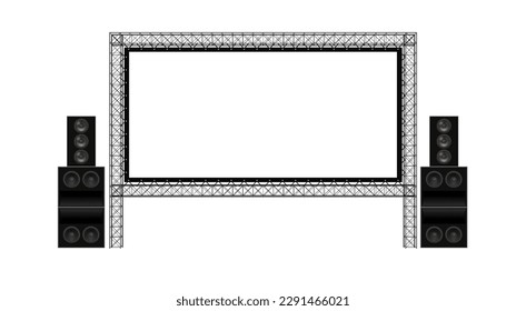 outdoor cinema and speaker on the white background