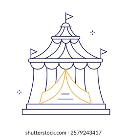 Outdoor Circus Tent Fun Vector Icon Design