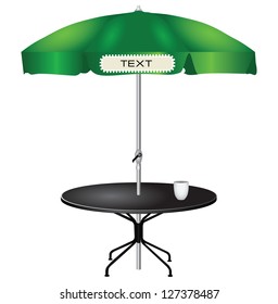 For An Outdoor Coffee Table With An Umbrella. Vector Illustration.