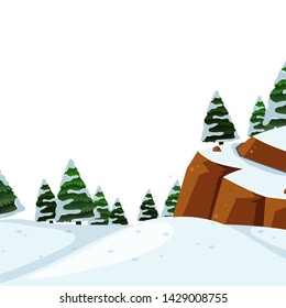 Outdoor cold winter landscape illustration