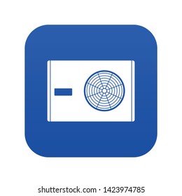 Outdoor compressor of air conditioner icon digital blue for any design isolated on white vector illustration