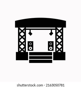 Outdoor Concert Stage Icon. Concert Stage Icon And Illustration