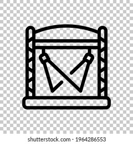 Outdoor concert stage, music festival, event. Black editable linear symbol on transparent background