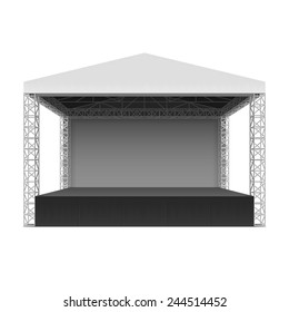 Outdoor concert stage, truss system. Vector.