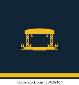 Outdoor concert stage vector icon.