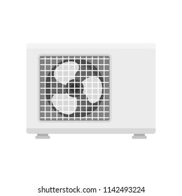 Outdoor conditioner fan icon. Flat illustration of outdoor conditioner fan vector icon for web isolated on white