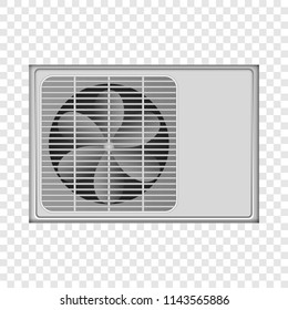 Outdoor conditioner fan mockup. Realistic illustration of outdoor conditioner fan vector mockup for on transparent background