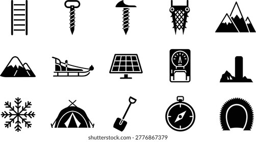 Outdoor construction icons set with tools machinery safety equipment symbols