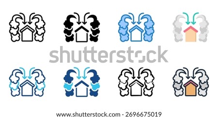 Outdoor Contaminants icon set multiple style collection 
