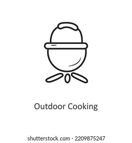 Outdoor Cooking Vector Outline Icon Design Illustration. Travel Symbol On White Background EPS 10 File