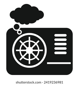 Externe Kühleinheit Symbol einfache Vektorgrafik. Reparatur der Klimaanlage. Steuergerät