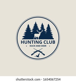 outdoor deer an duck hunting sport vector logo design template
