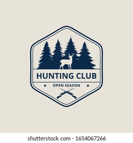 outdoor deer hunting sport vector logo design template