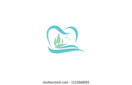 outdoor dental health logo vector icon