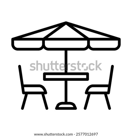 Outdoor Dining icon line vector illustration