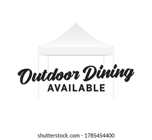 Outdoor Dining, Social Distancing, Quarantine, Covid-19, Coronavirus, Canopy Tent Isolated Vector Illustration Background