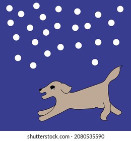 Outdoor dog on a snowy day
